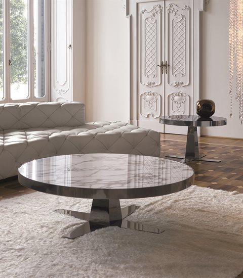 BAKU Coffee Table Black Marble Round by Stella Trading for home — Megastore